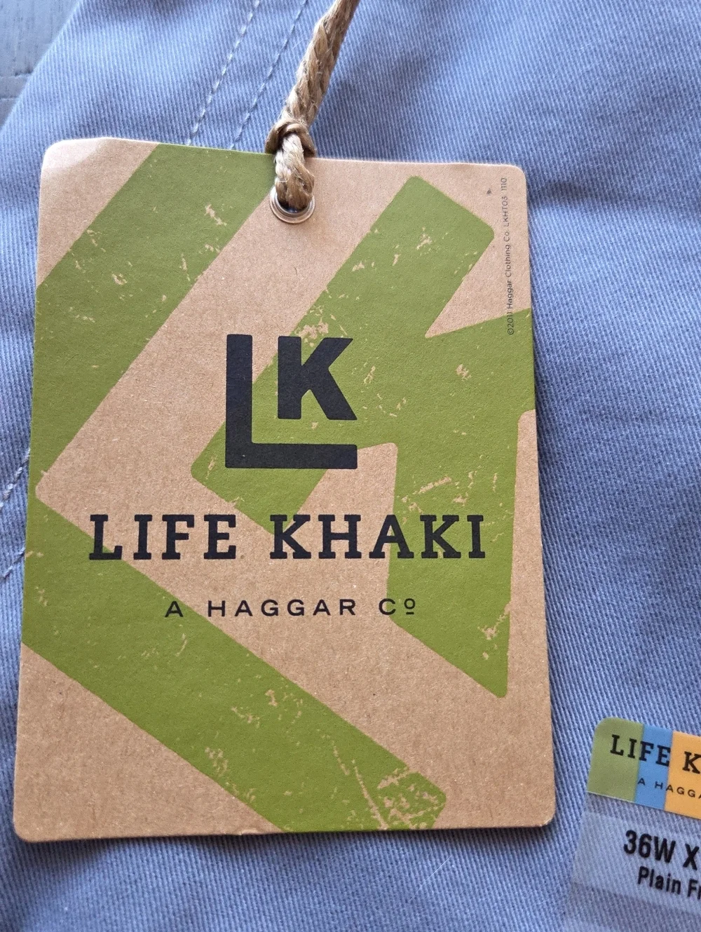 NWT Haggar Life Khaki Relaxed Straight Chino Pants 36x30 Cadet Blue REPREVE